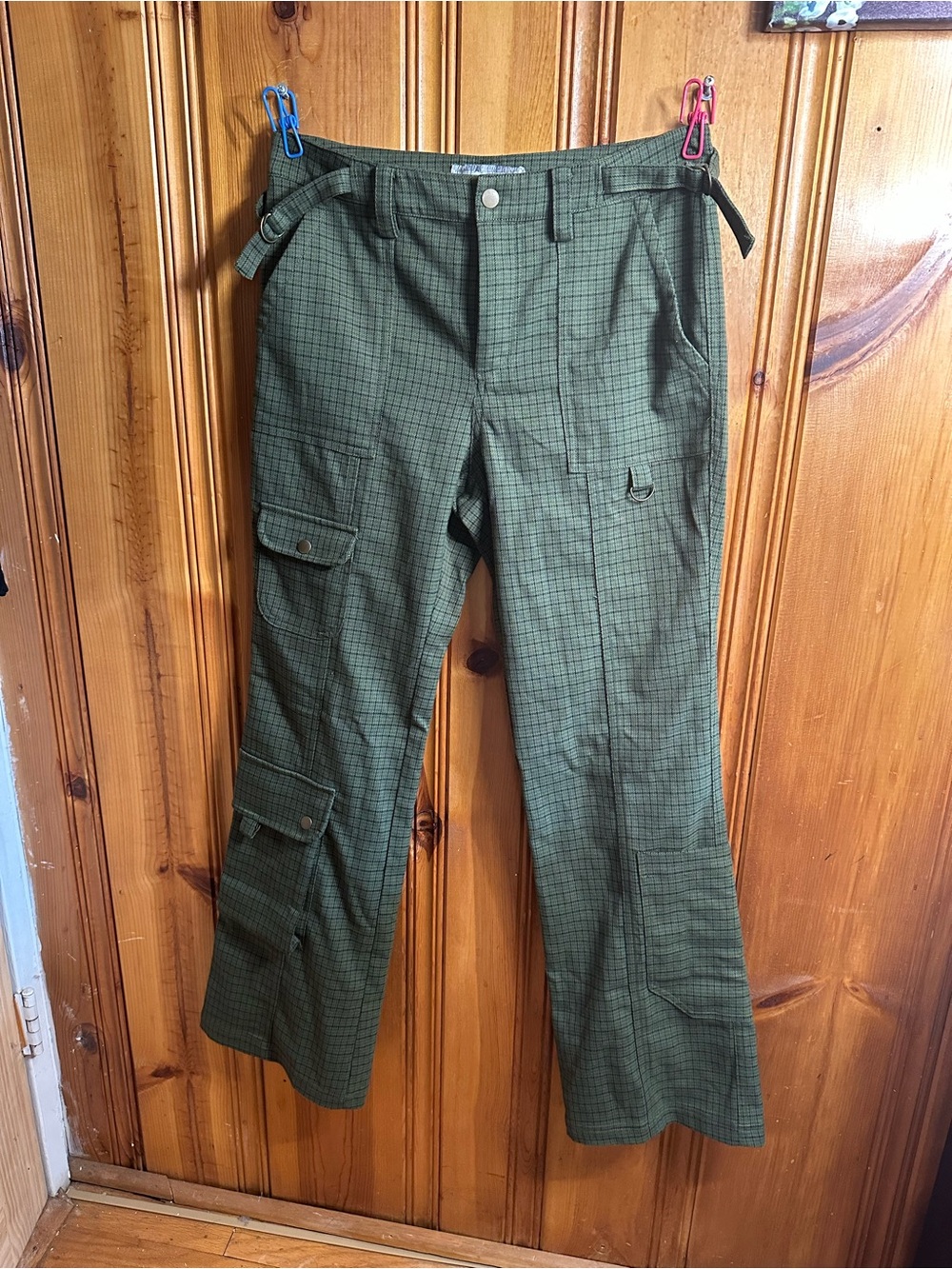 Urban Outfitters Olive Green Plaid Cargo Pants
